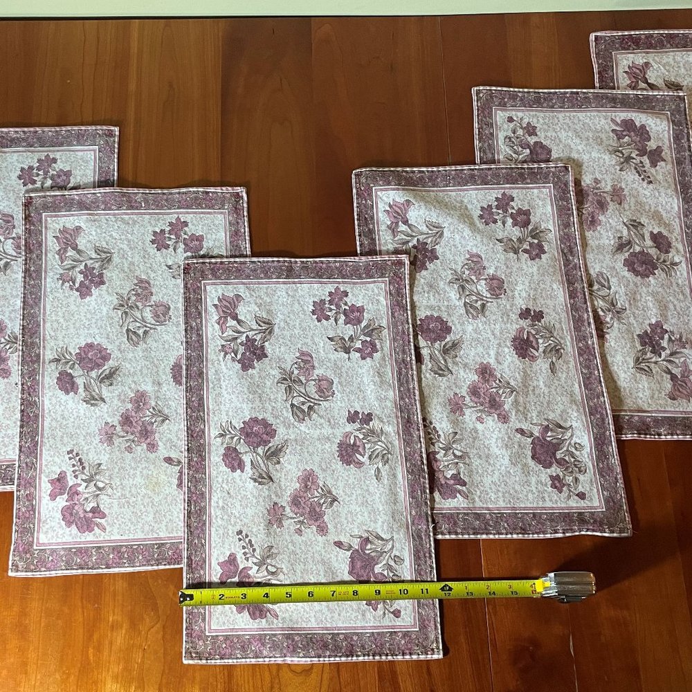 Six 100% Cotton Floral Placemats